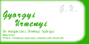 gyorgyi urmenyi business card
